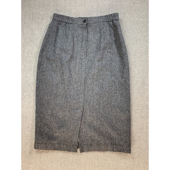 Joan Leslie Pencil Skirt Knee Length Career Business Wool Gray Size 10 - Picture 2 of 10